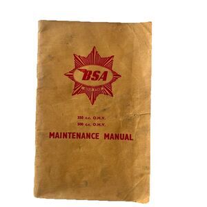 VTG BSA Gold Star 350 / 500 cc O.H.V. Owners Maintenance Manual Repair DB DBD